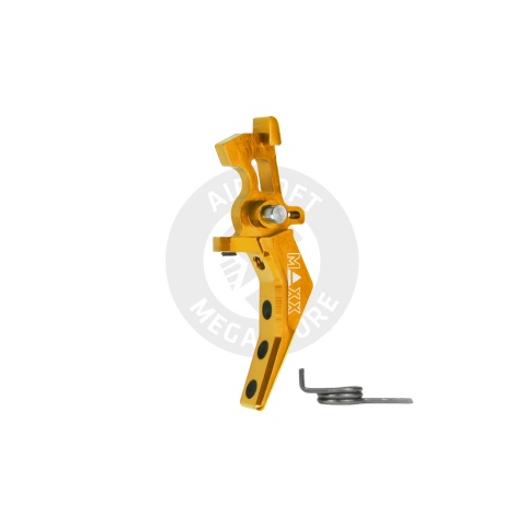 Maxx Model CNC Aluminum Advanced Speed Trigger for M4 / M16 Series Airsoft AEGs (Style B)(Gold)